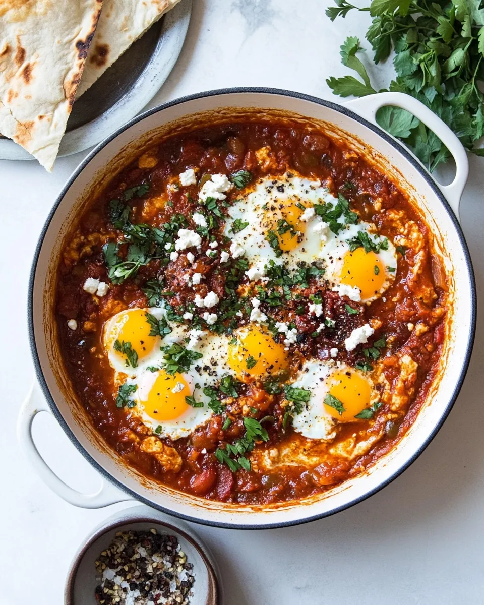 Easy Moroccan Eggs Shakshuka dish photo