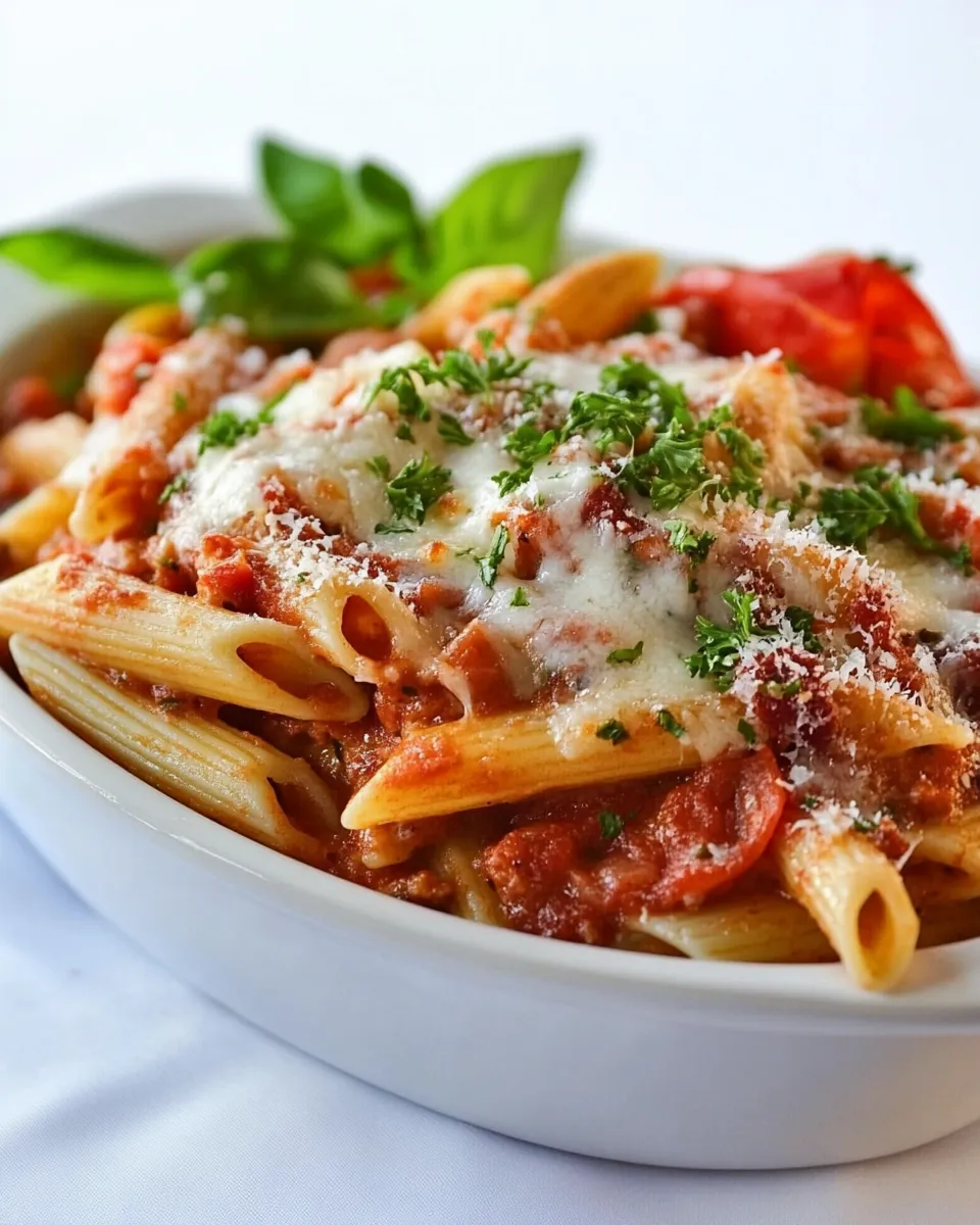 Delicious Mozzarella and Penne Pasta Bake image