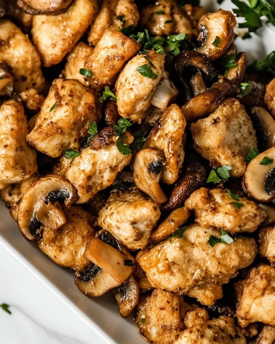 Savory Mushroom Chicken Bites dish photo