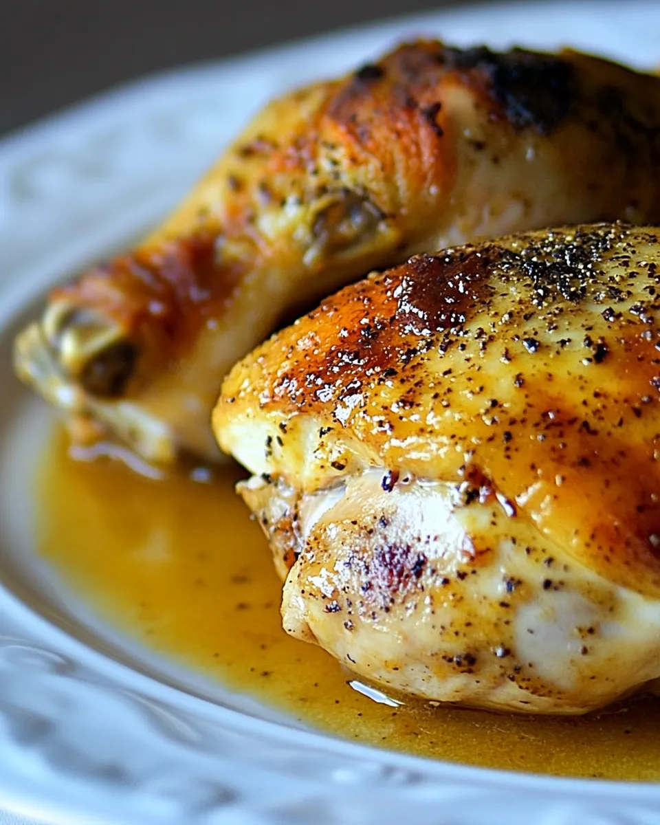 Savory Mustard BBQ Roasted Chicken Recipe shot