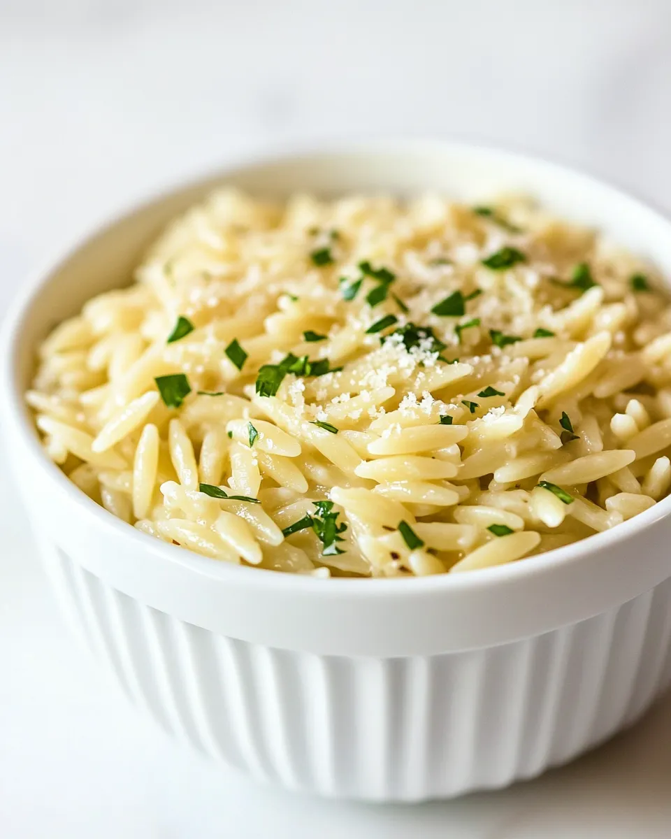 Delicious My Favorite Easy Parmesan Orzo Side Dish shot
