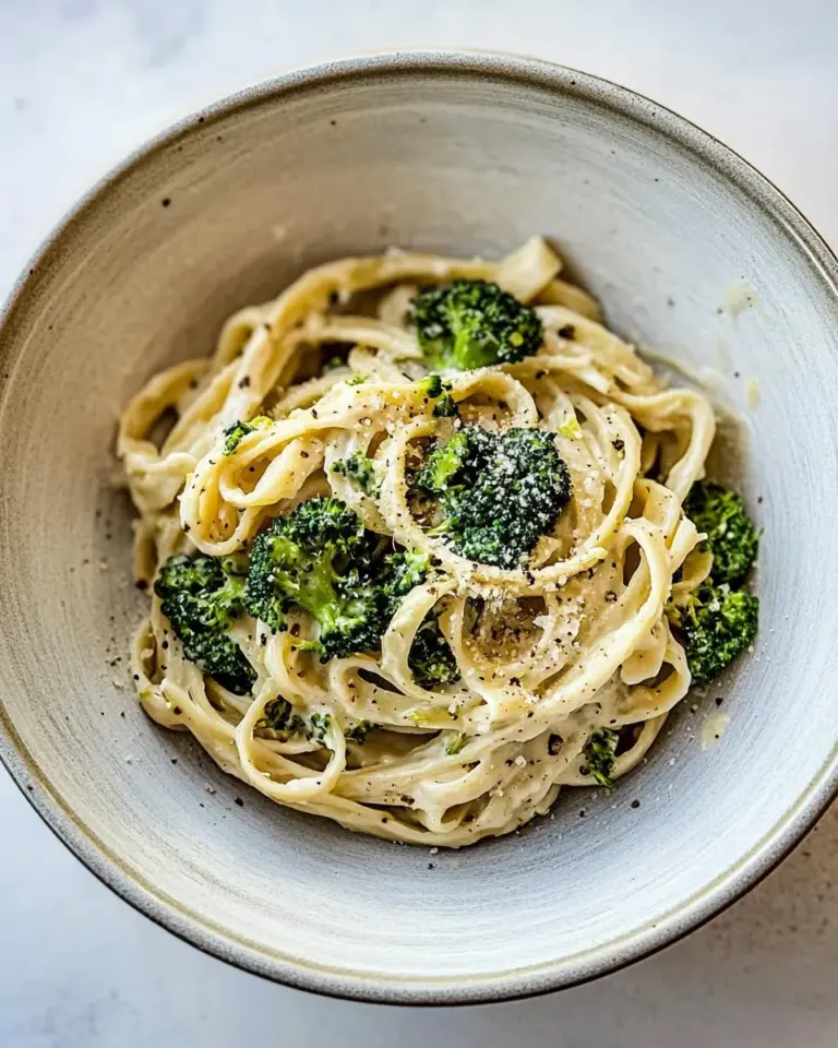 Amazing No-Guilt Broccoli Fettuccine Alfredo. dish image