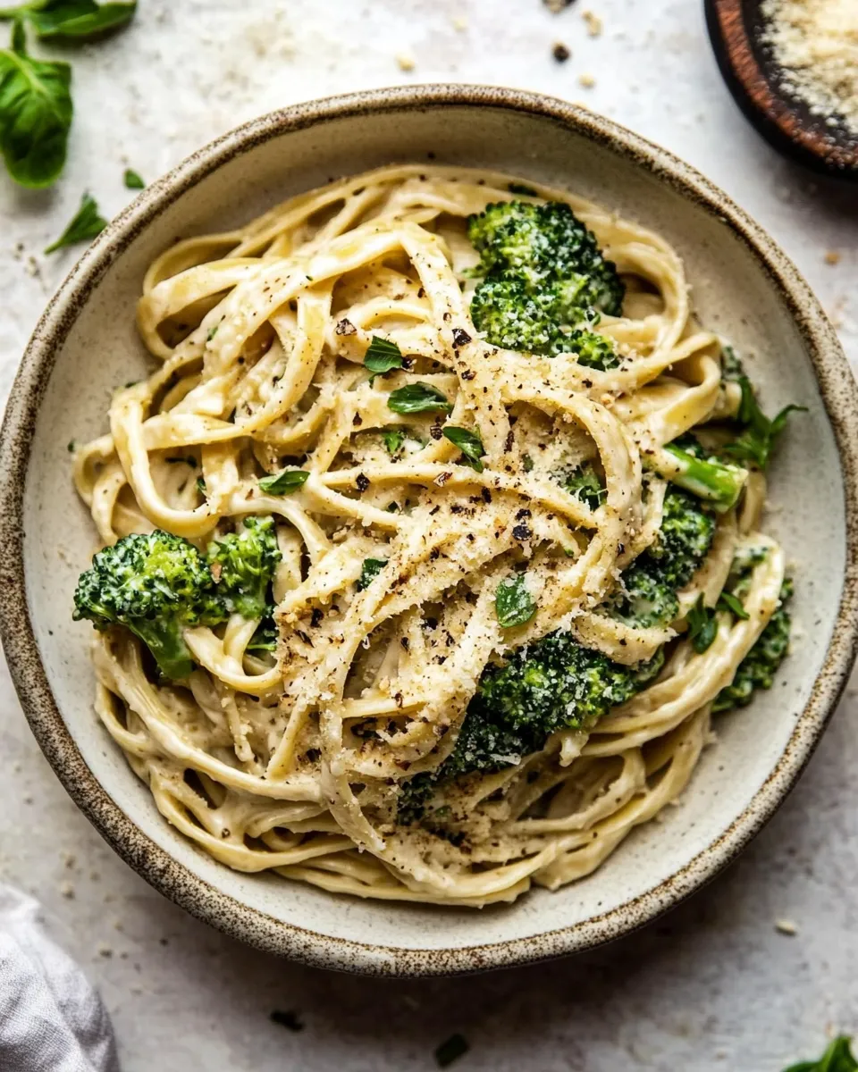 Simple No-Guilt Broccoli Fettuccine Alfredo. image