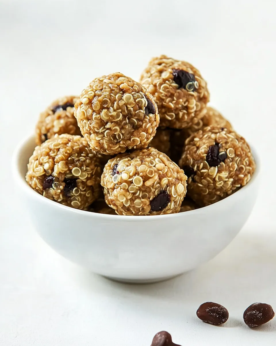 Easy No Bake Peanut Butter Quinoa Energy Balls food shot