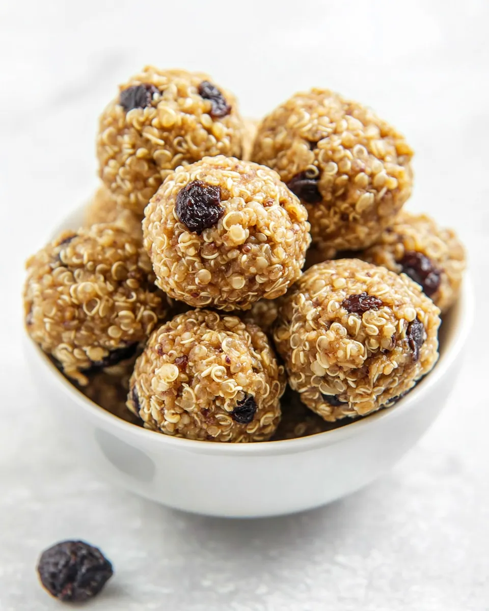 Delicious No Bake Peanut Butter Quinoa Energy Balls image