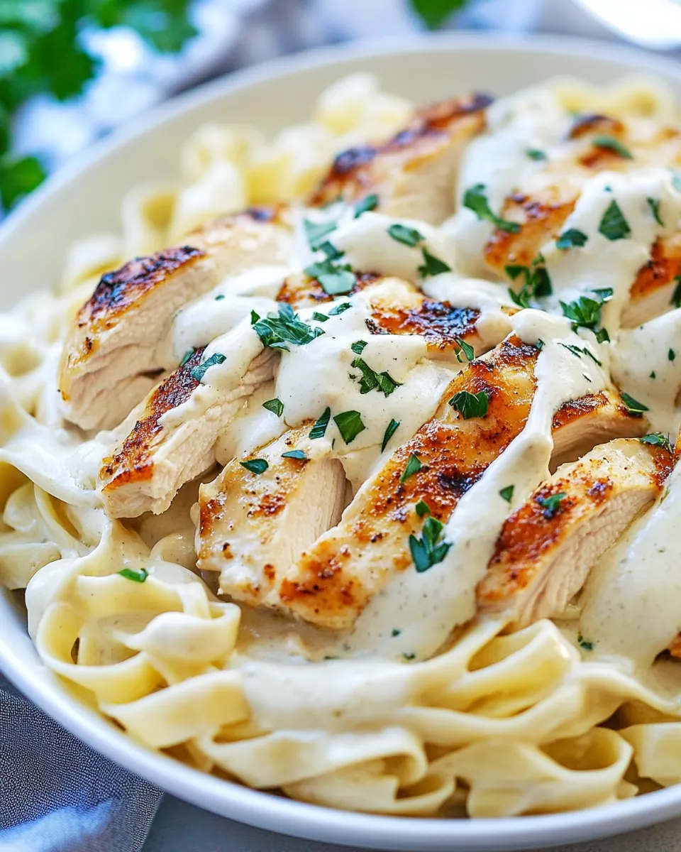 Easy Olive Garden Chicken Alfredo Copycat Recipe shot