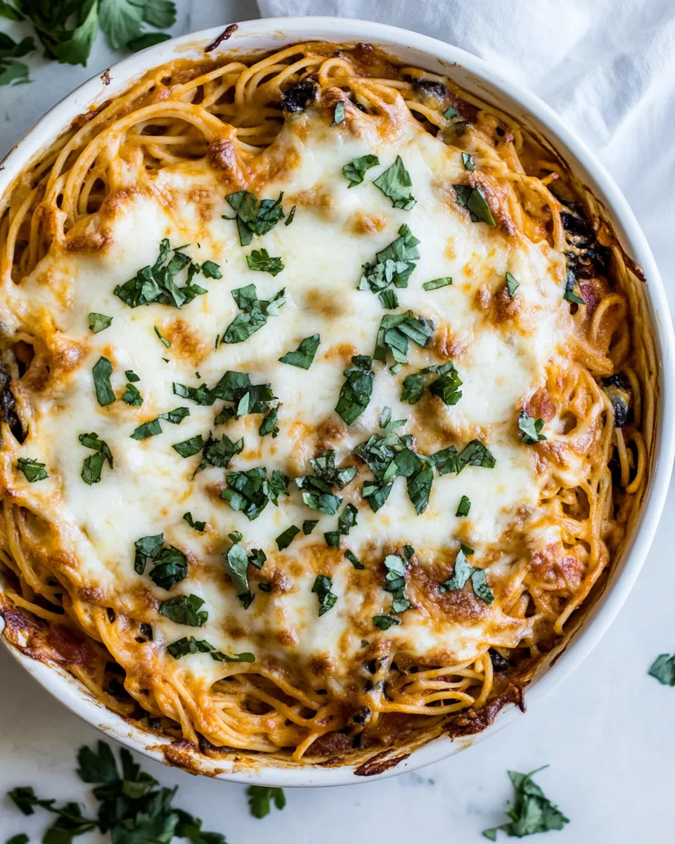 Tasty One-Pan Cheesy Spaghetti Pie. picture