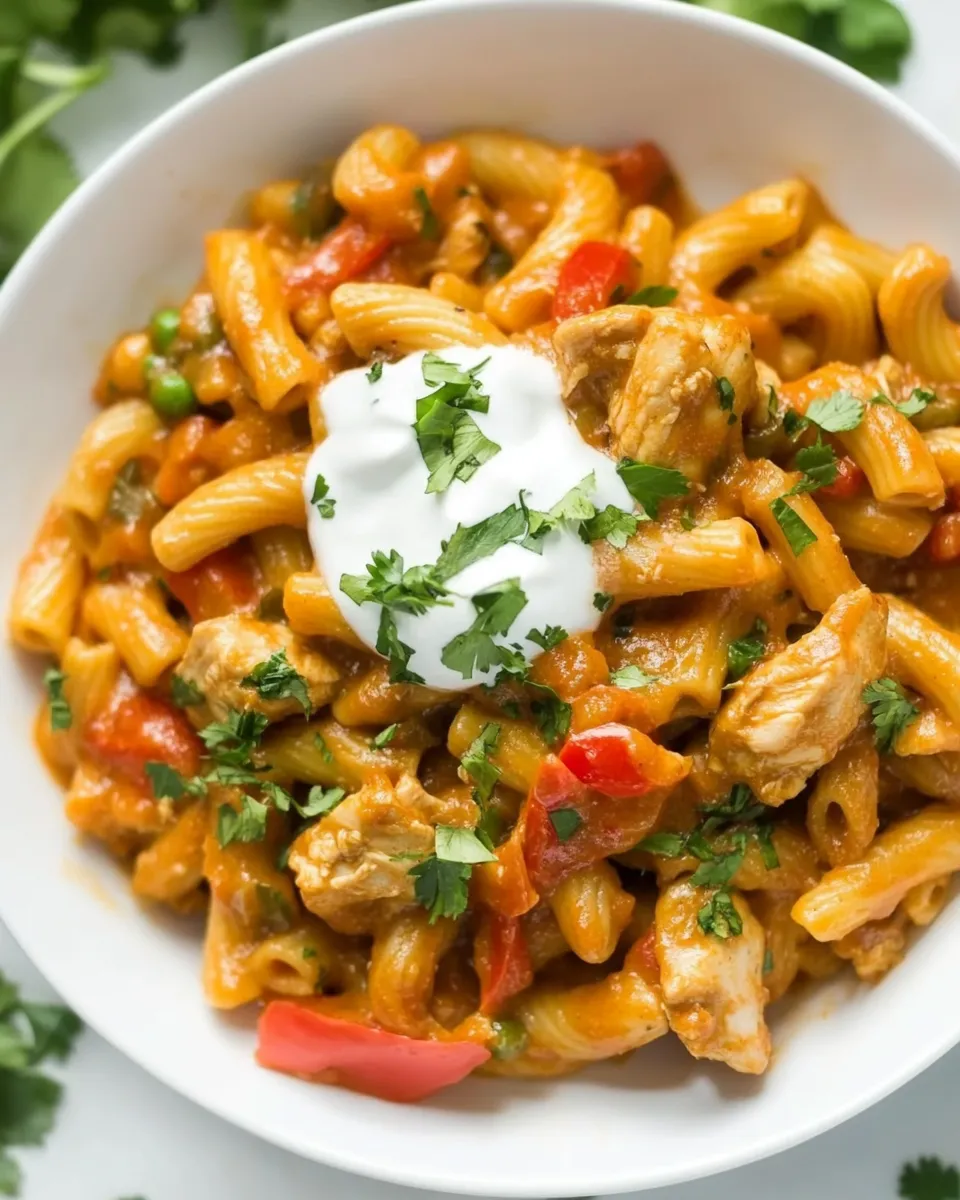 Savory One-Pan Chicken Fajita Pasta dish photo