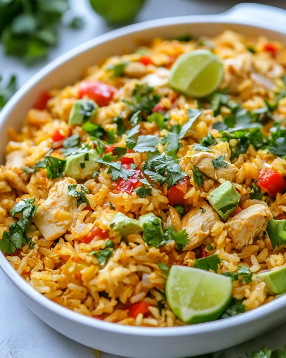 Delicious One-Pan Chicken Fajita Rice plate image