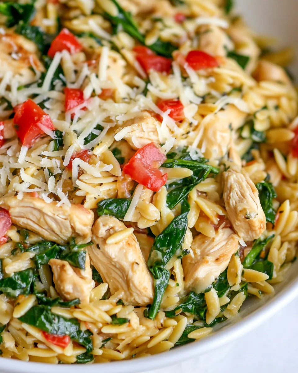 Healthy One-Pan Chicken and Spinach Orzo recipe photo