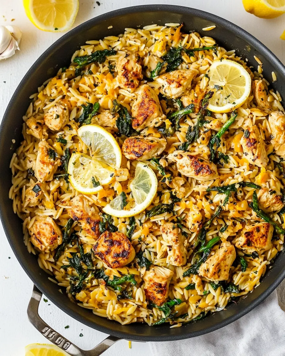 Quick One-Pan Lemon Chicken Orzo shot