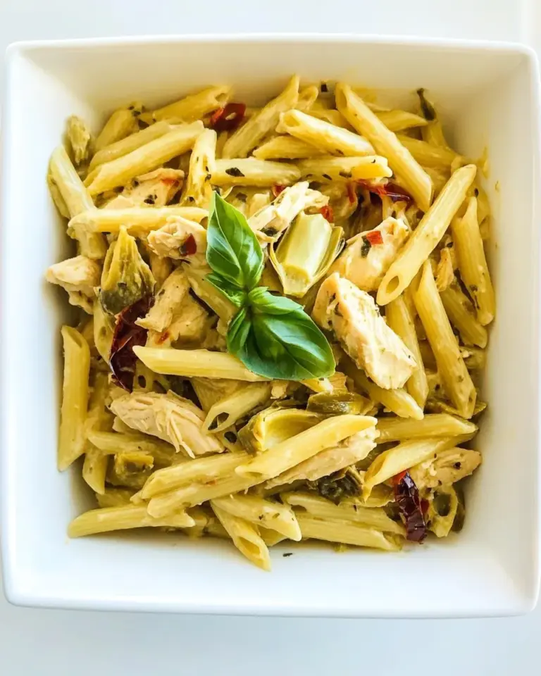 Easy One-Pot Chicken Artichoke Penne photo