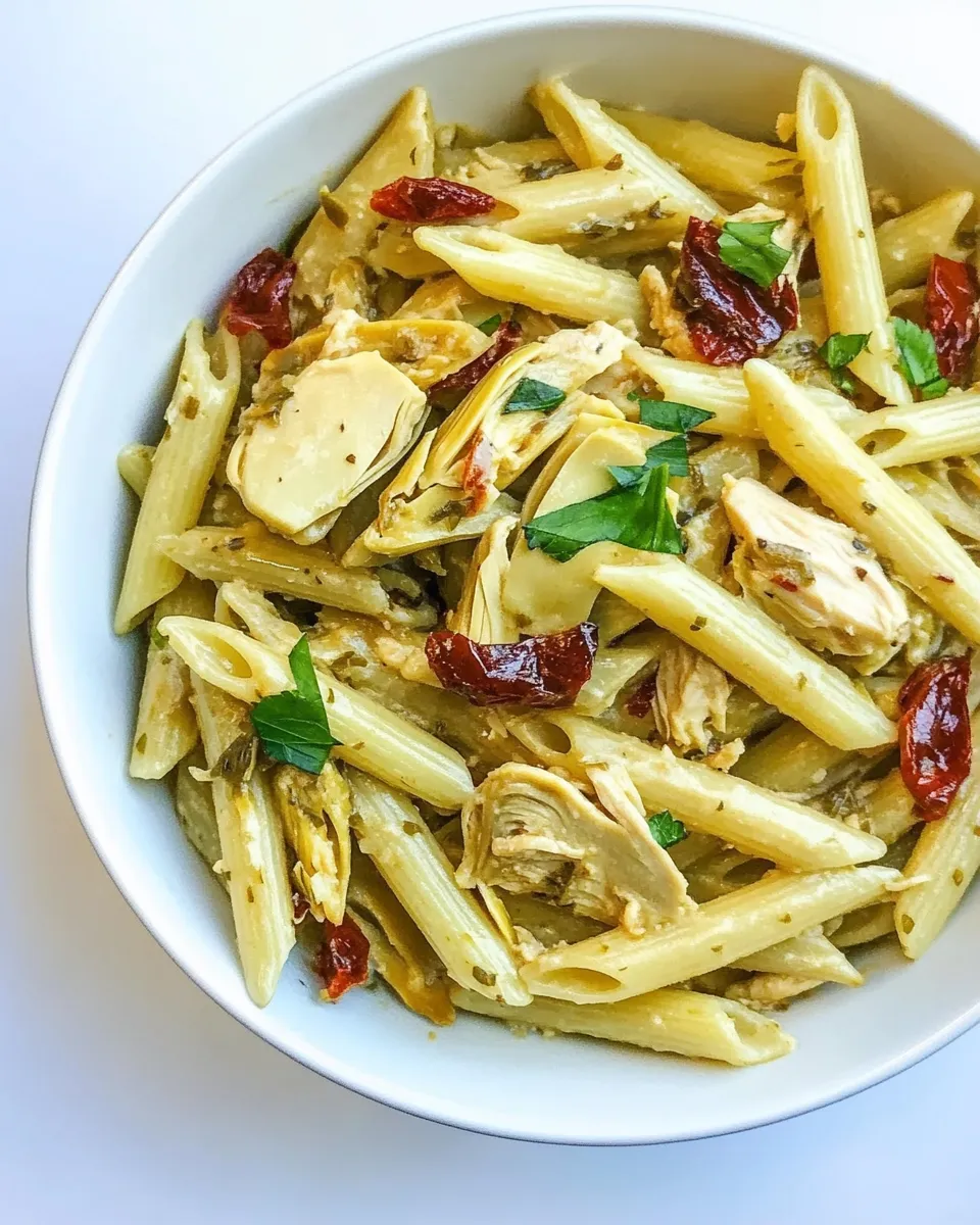Delicious One-Pot Chicken Artichoke Penne image