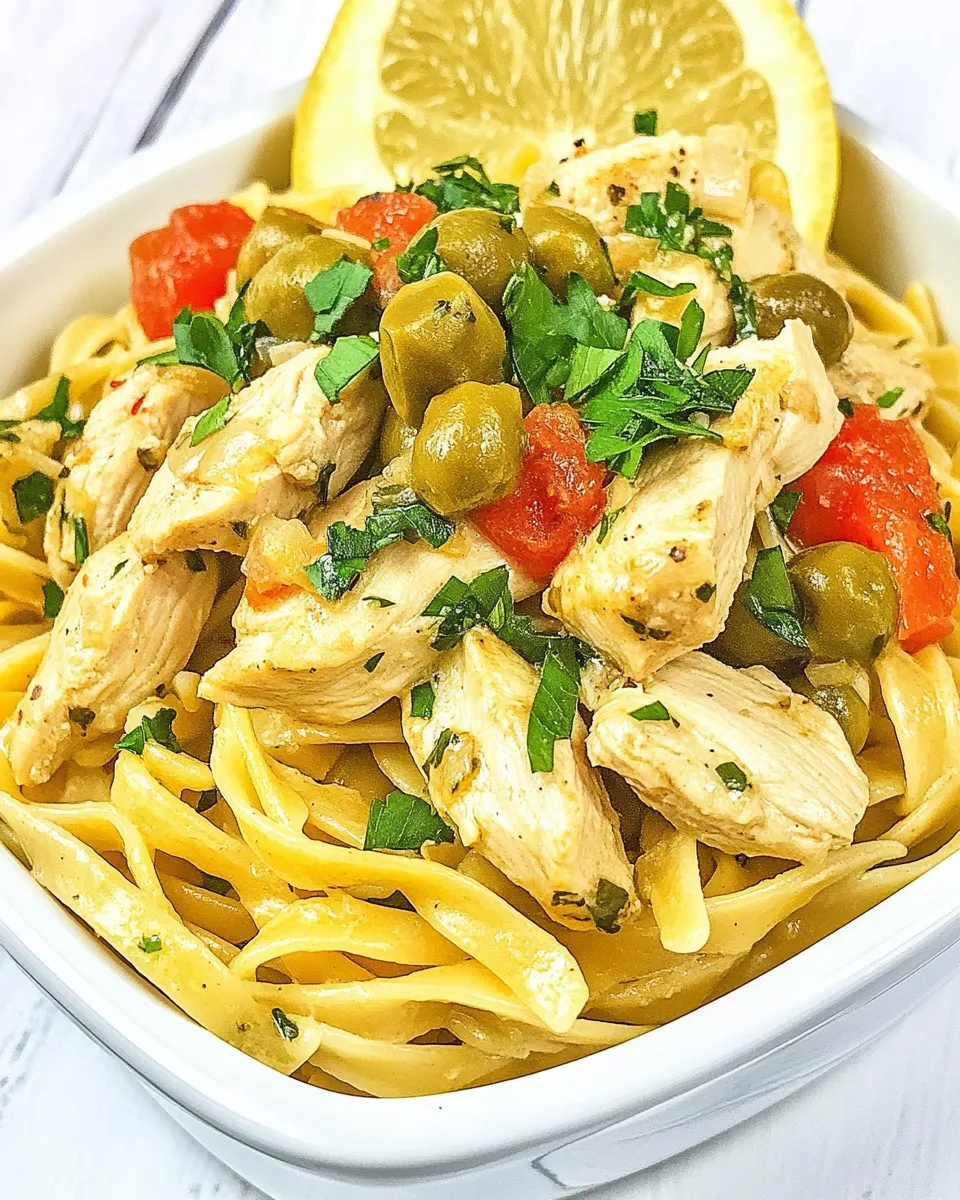 Easy One-Pot Chicken Piccata Pasta food shot