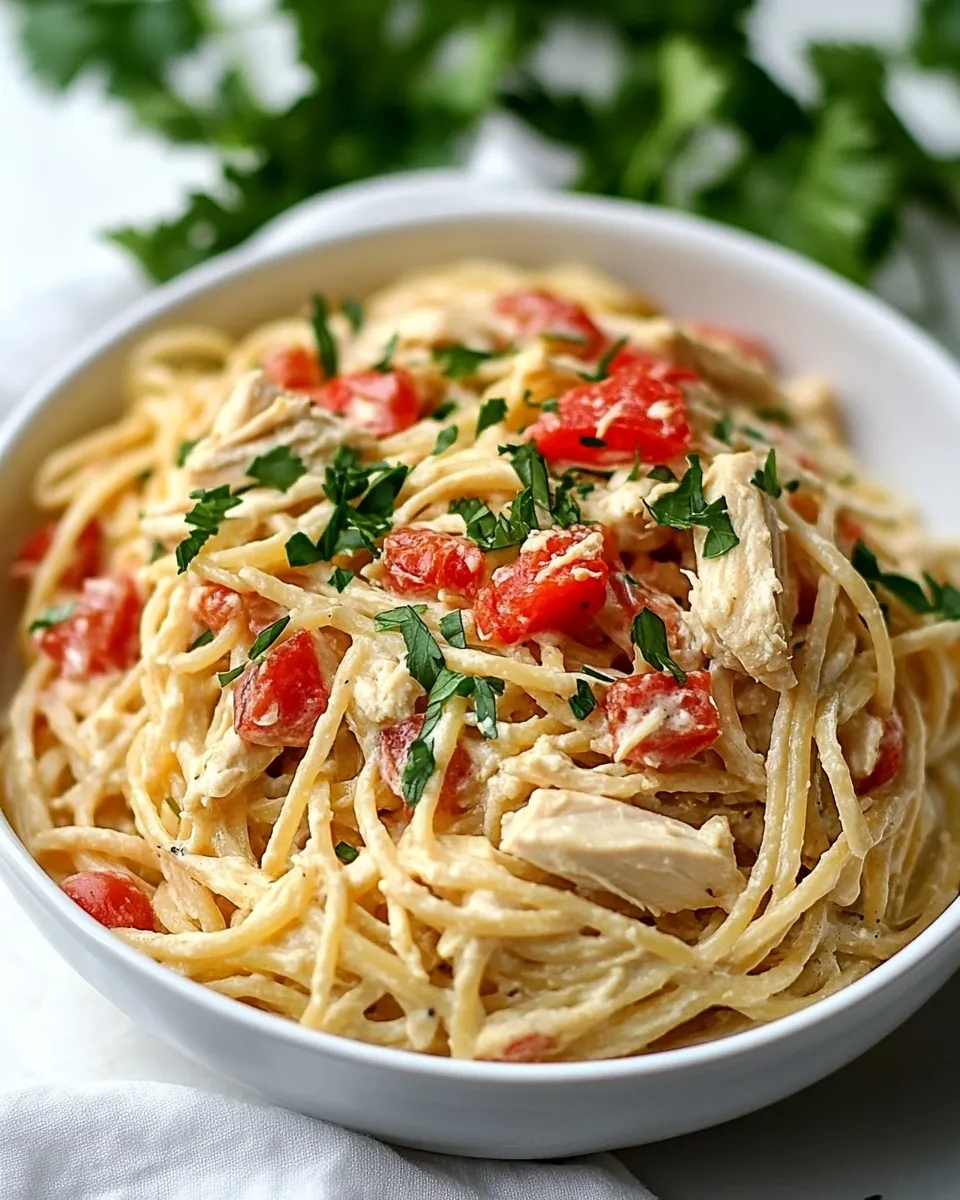 Homemade One-Pot Chicken Spaghetti dish photo