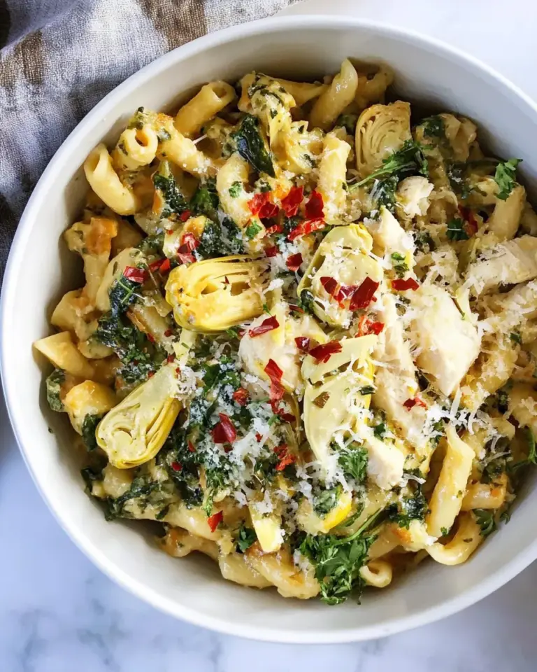 Easy One-Pot Chicken and Artichoke Cavatappi photo