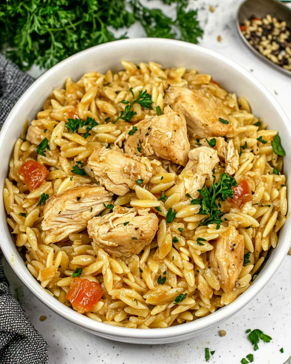Classic One-Pot Chicken and Orzo shot