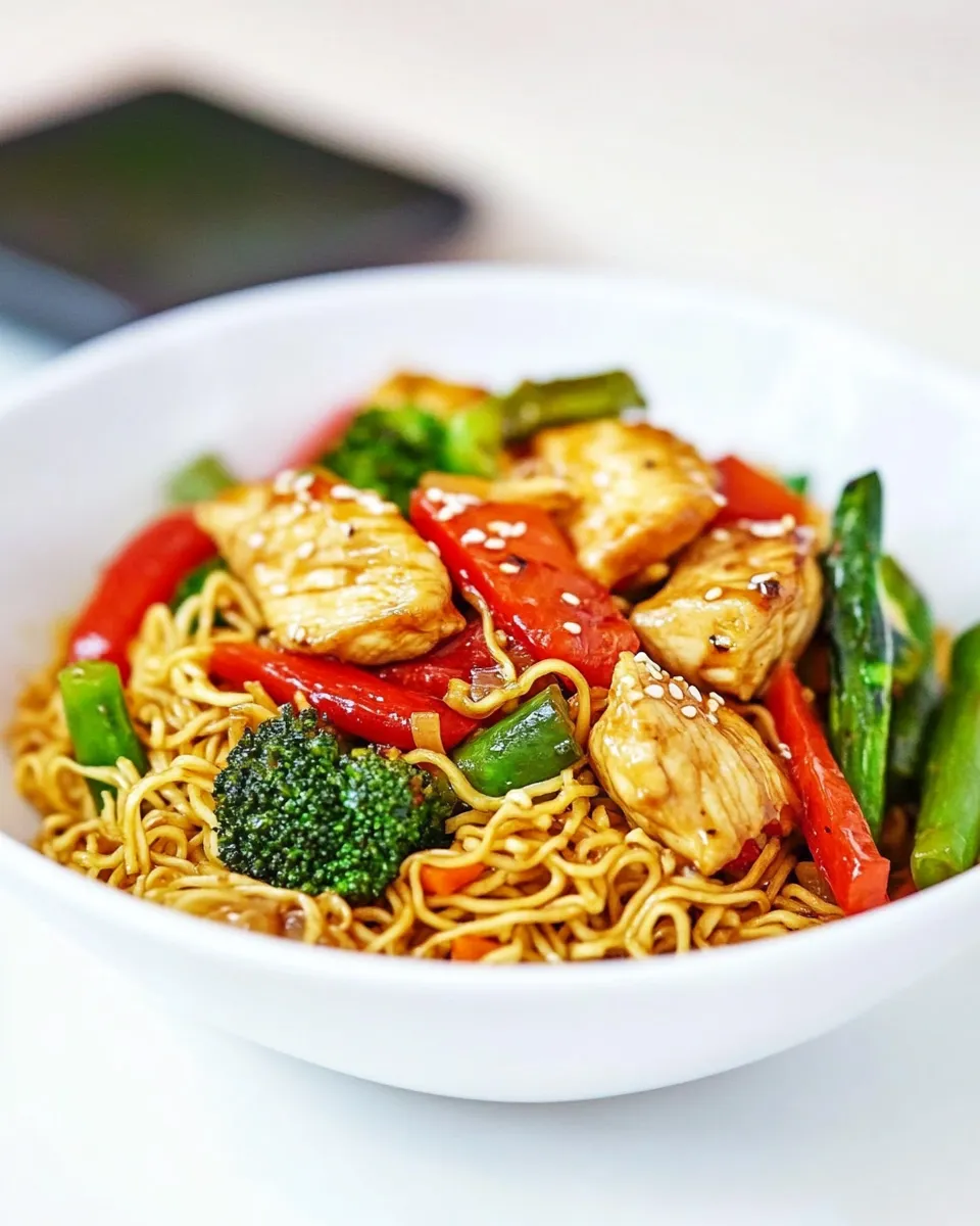 Delicious One-Pot Chicken and Veggie Ramen Stir-Fry image
