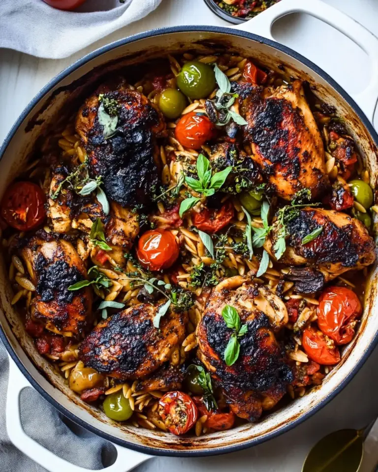 Easy One-Pot Greek Oregano Chicken and Orzo with Tomatoes in Garlic Oil photo
