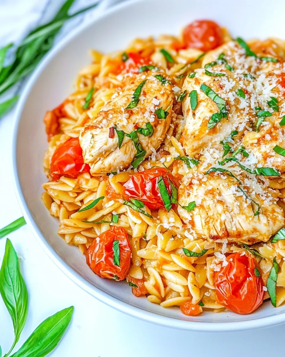 Savory One-Pot Italian Chicken and Orzo recipe photo