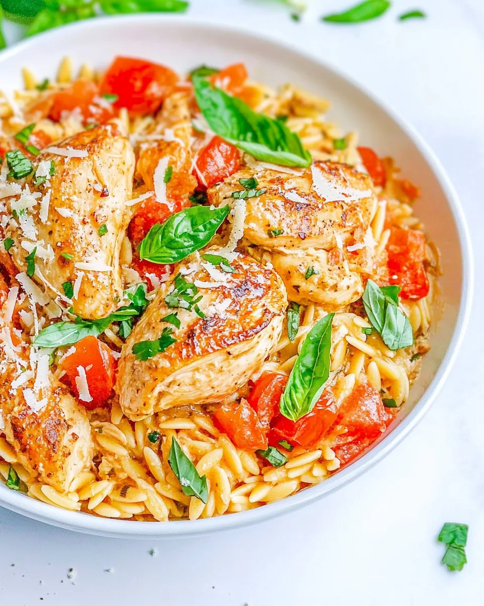 Quick One-Pot Italian Chicken and Orzo dish photo