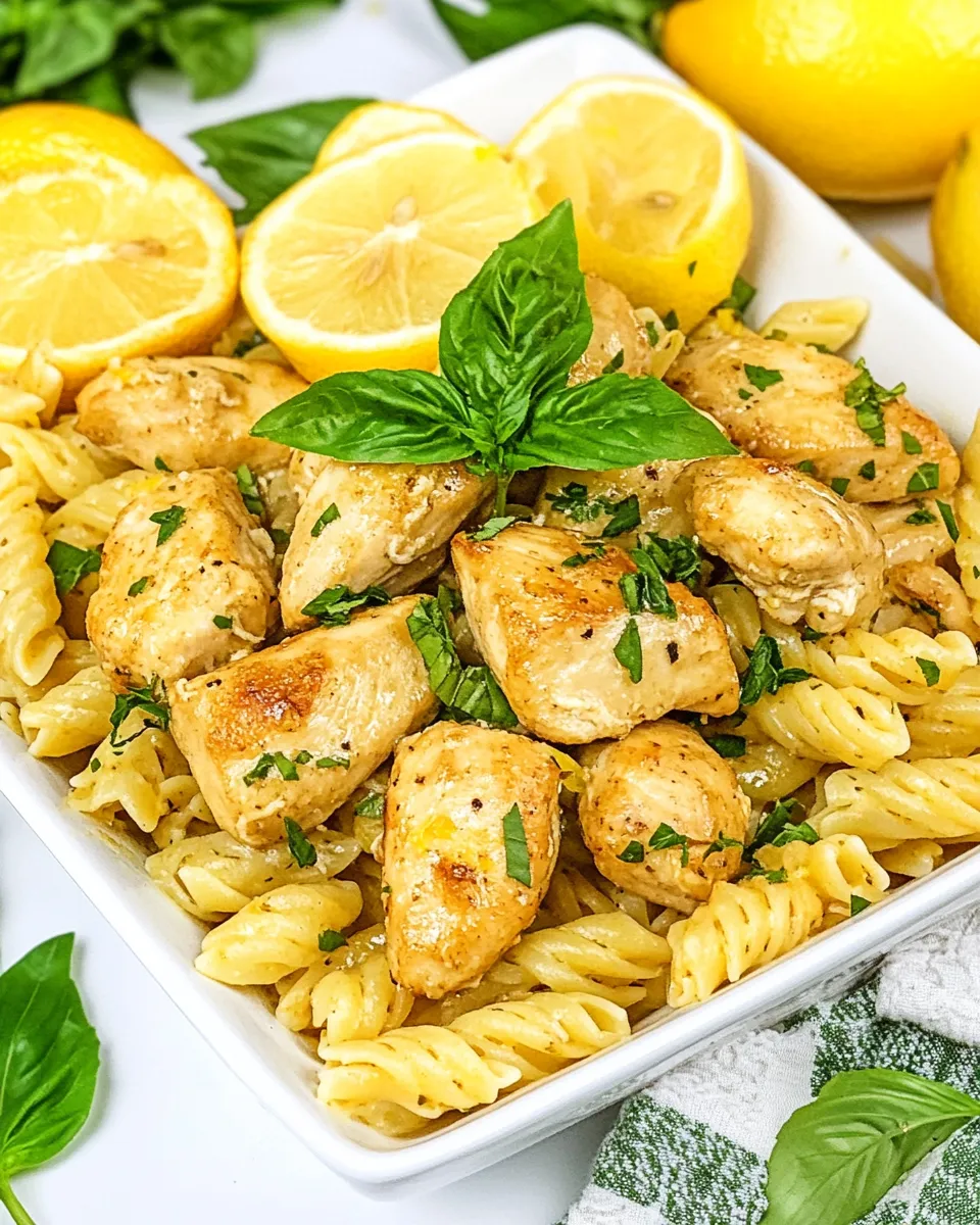 Healthy One-Pot Lemon Chicken Pasta shot
