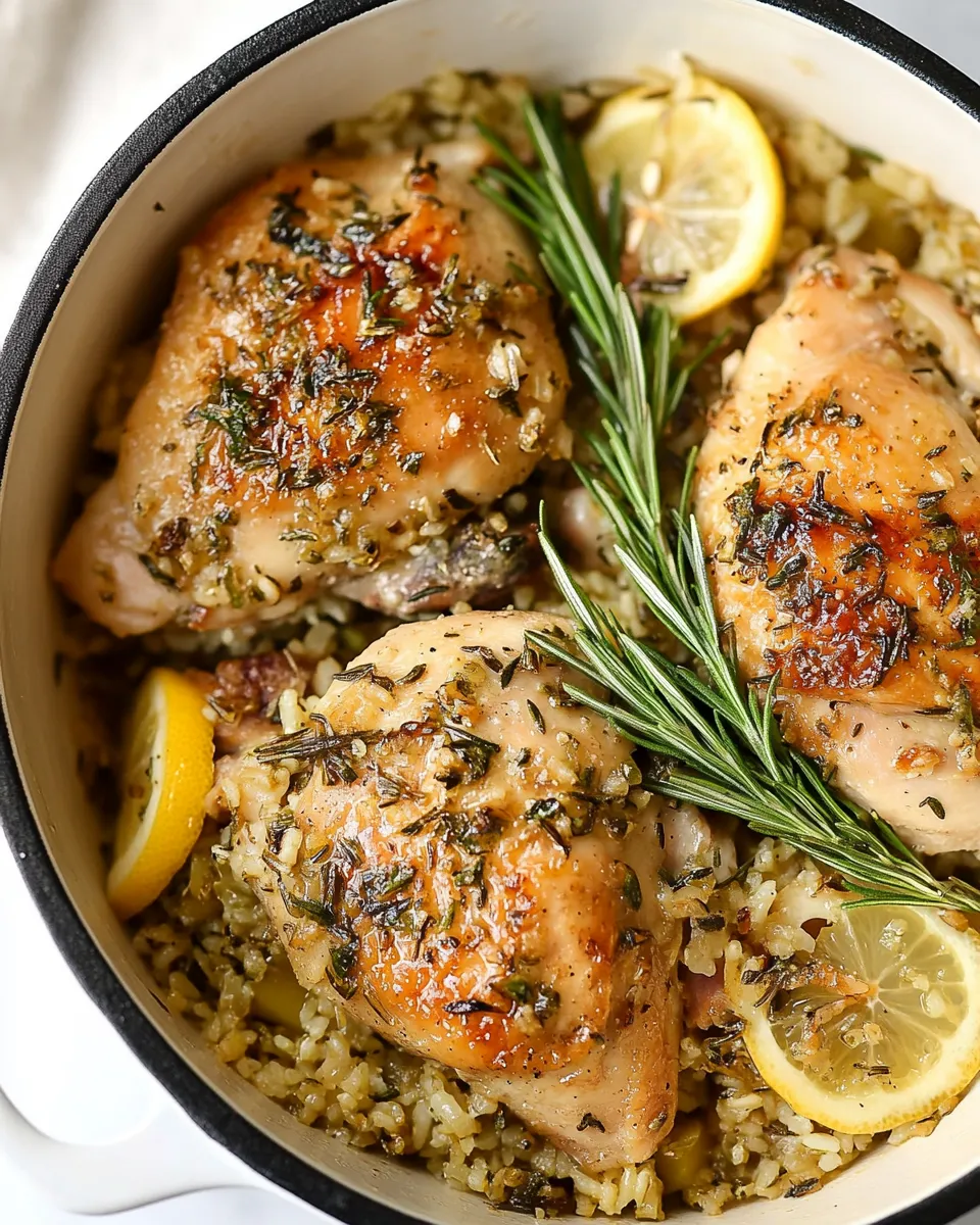 Homemade One-Pot Lemon Garlic Rosemary Chicken and Rice recipe photo