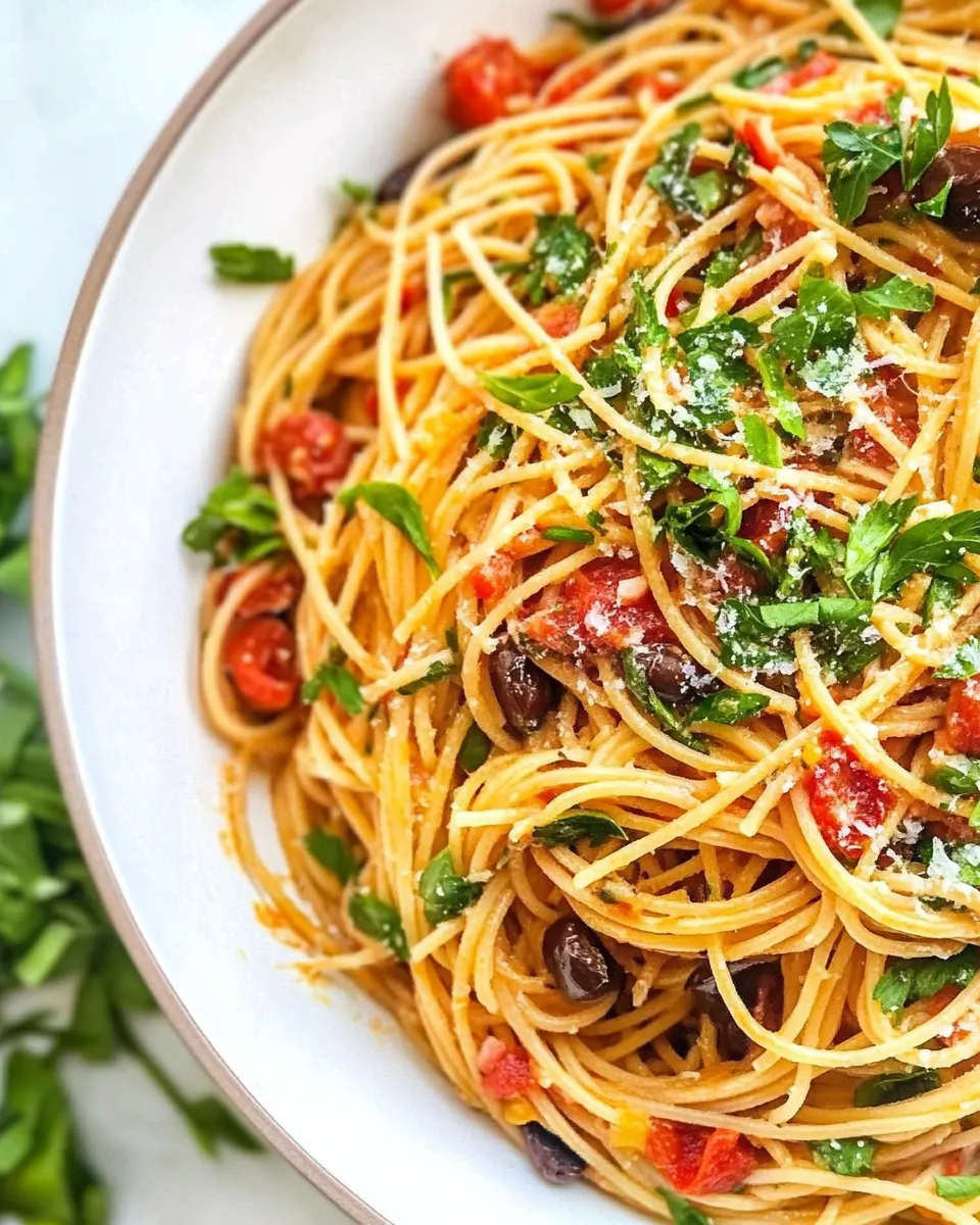 Quick One-Pot Spaghetti Puttanesca recipe photo