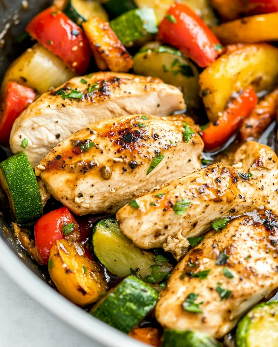Easy One-Skillet Balsamic Chicken and Vegetables photo