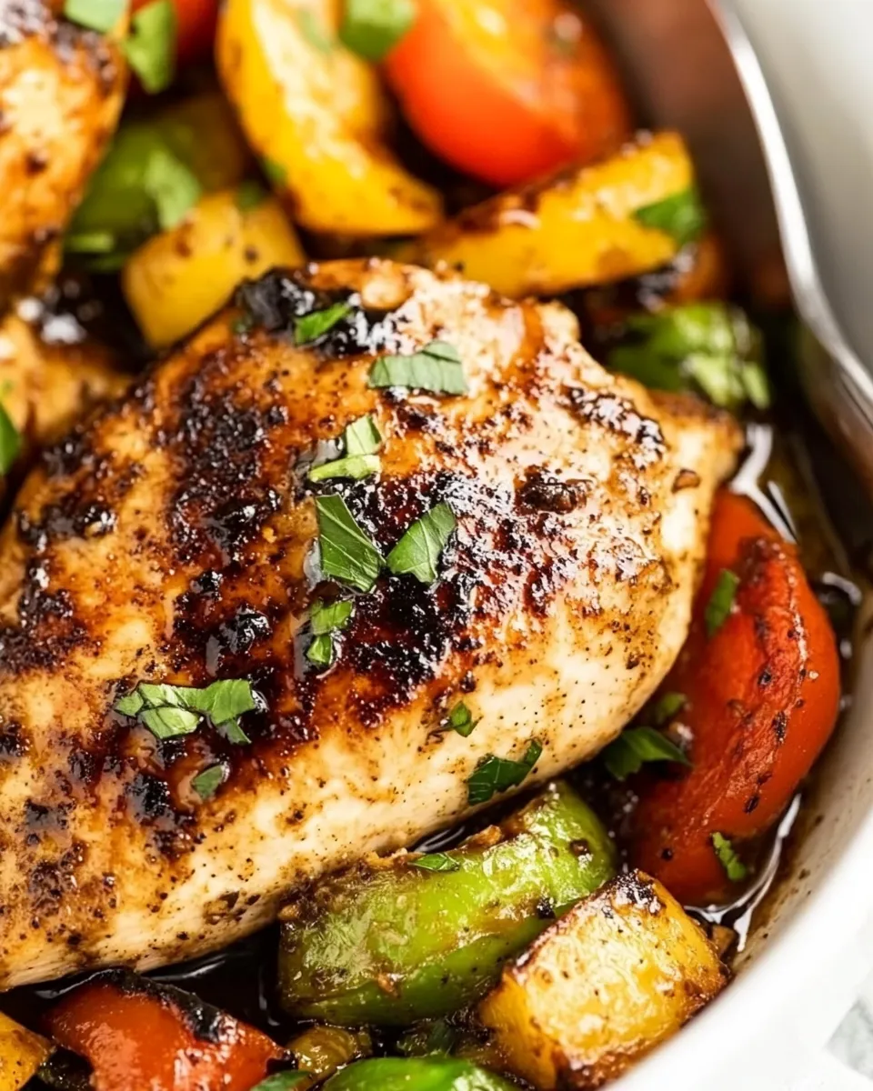 Delicious One-Skillet Balsamic Chicken and Vegetables image