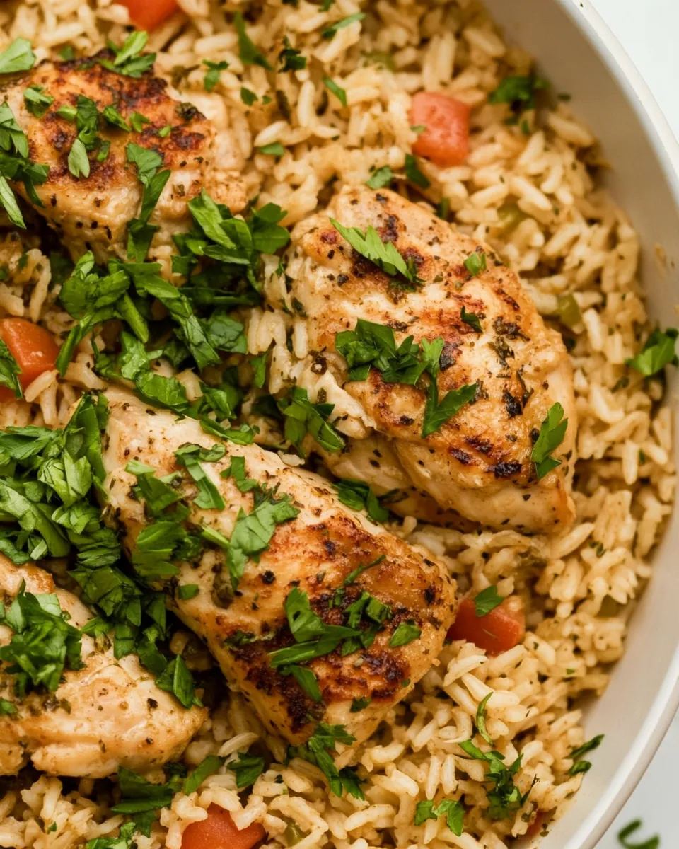 Easy One Pan Chicken and Rice food shot