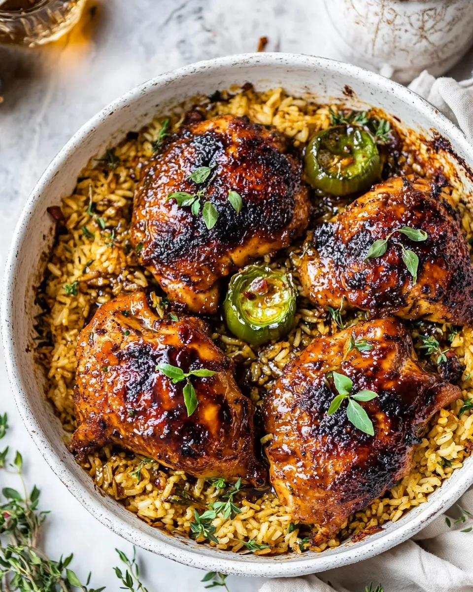 Tasty One Pan Chipotle Honey Chicken and Rice. recipe image