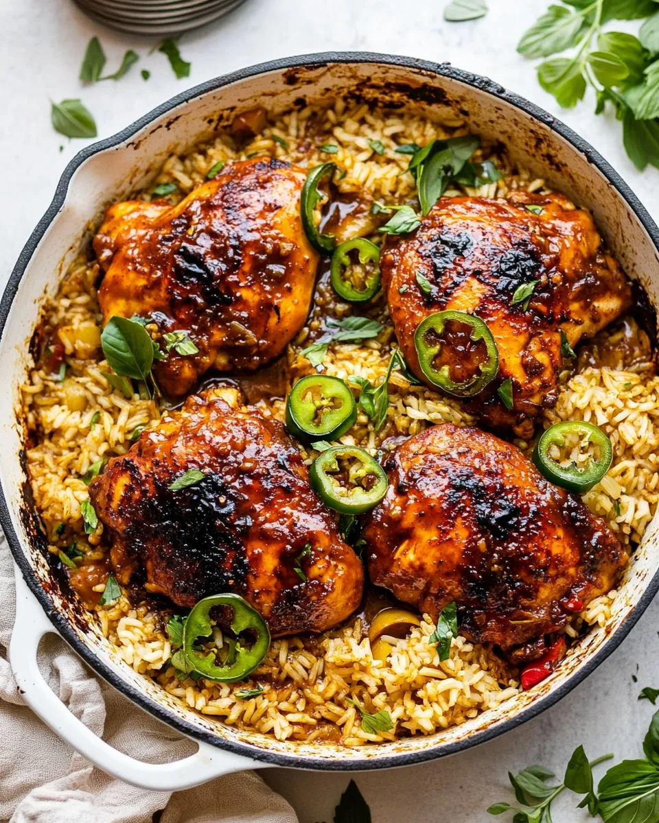 Amazing One Pan Chipotle Honey Chicken and Rice. shot