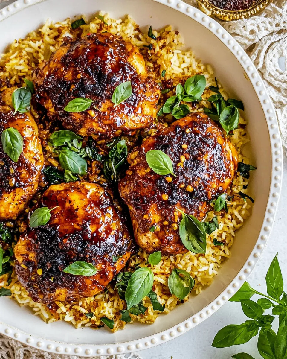 Quick One Pan Chipotle Honey Chicken and Rice. food shot