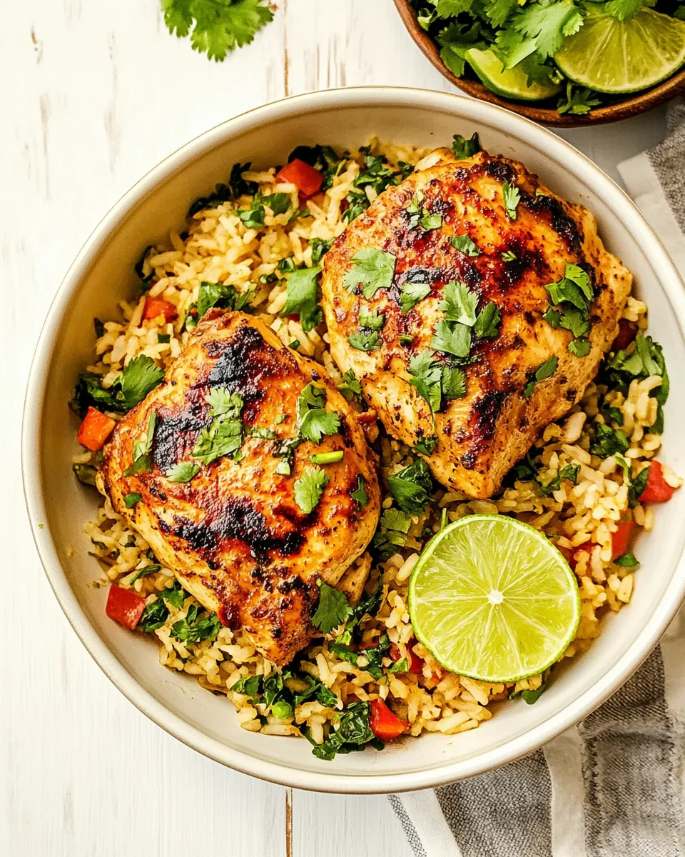 Quick One Pan Cilantro Lime Chicken and Rice recipe photo