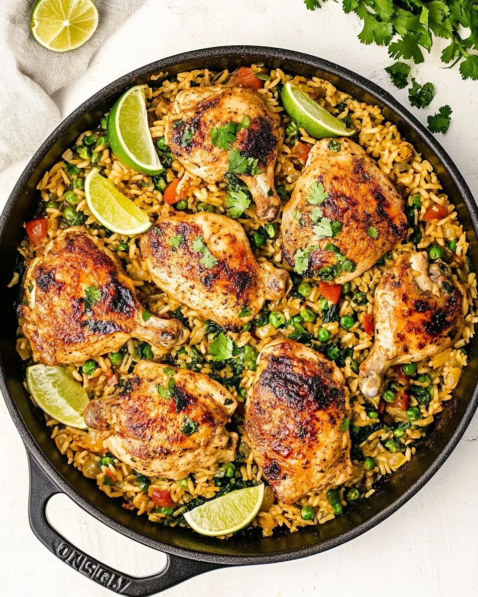 Savory One Pan Cilantro Lime Chicken and Rice dish photo