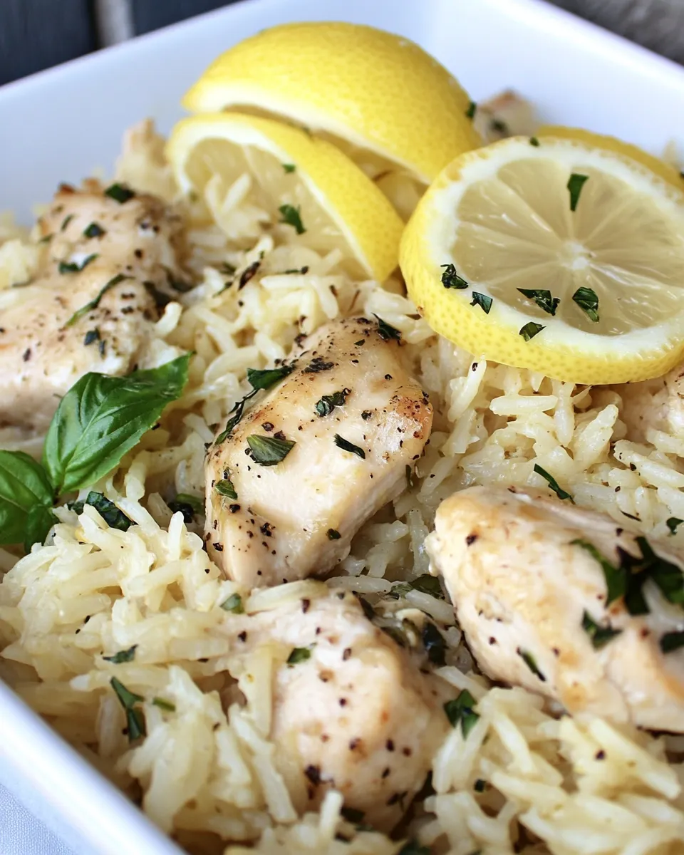 Delicious One Pan Lemon Basil Chicken and Rice image