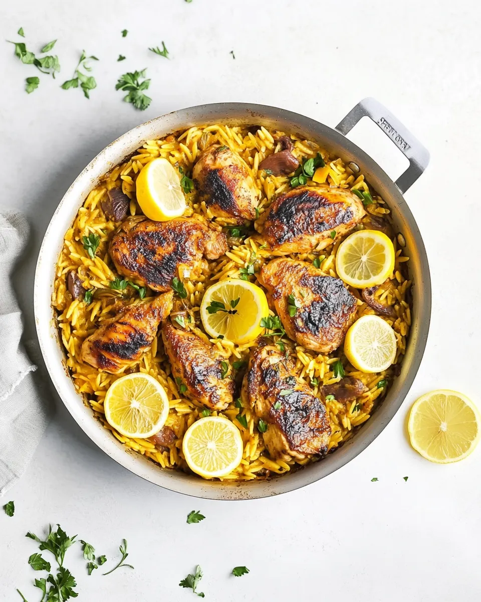 Easy One Pan Moroccan Lemon Chicken with Orzo photo