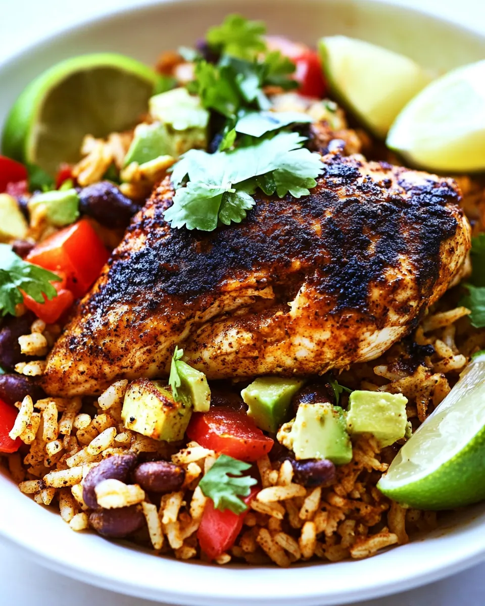 Delicious One Pan Southwest Blackened Cajun Chicken with Rice shot