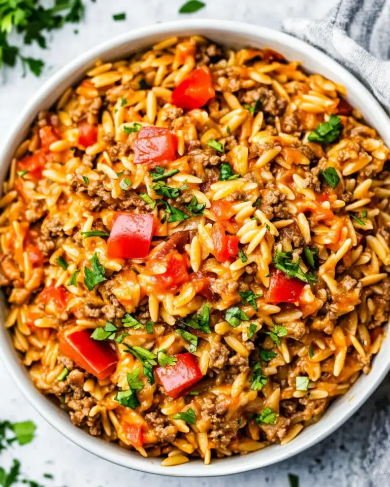 Easy One Pot Cheesy Taco Orzo photo