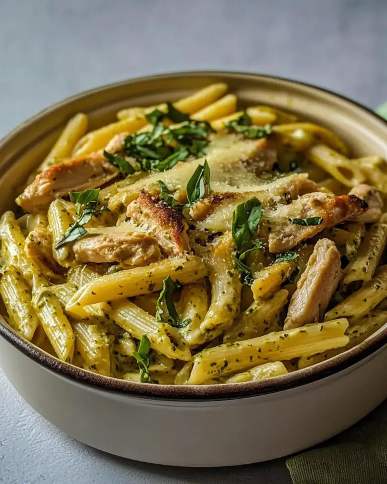 Sweet One Pot Chicken Caesar Pesto Pasta. dish image