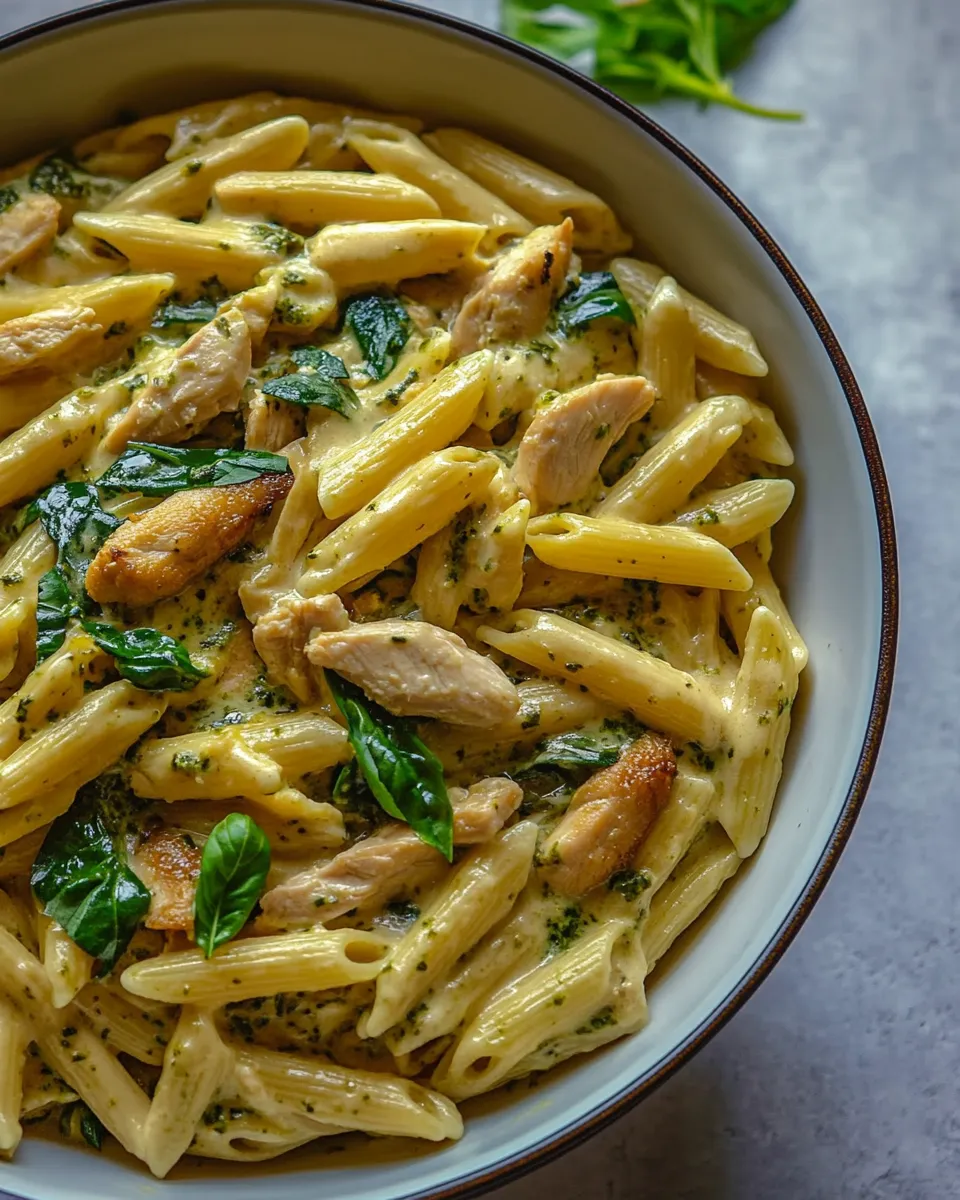 Delicious One Pot Chicken Caesar Pesto Pasta. picture