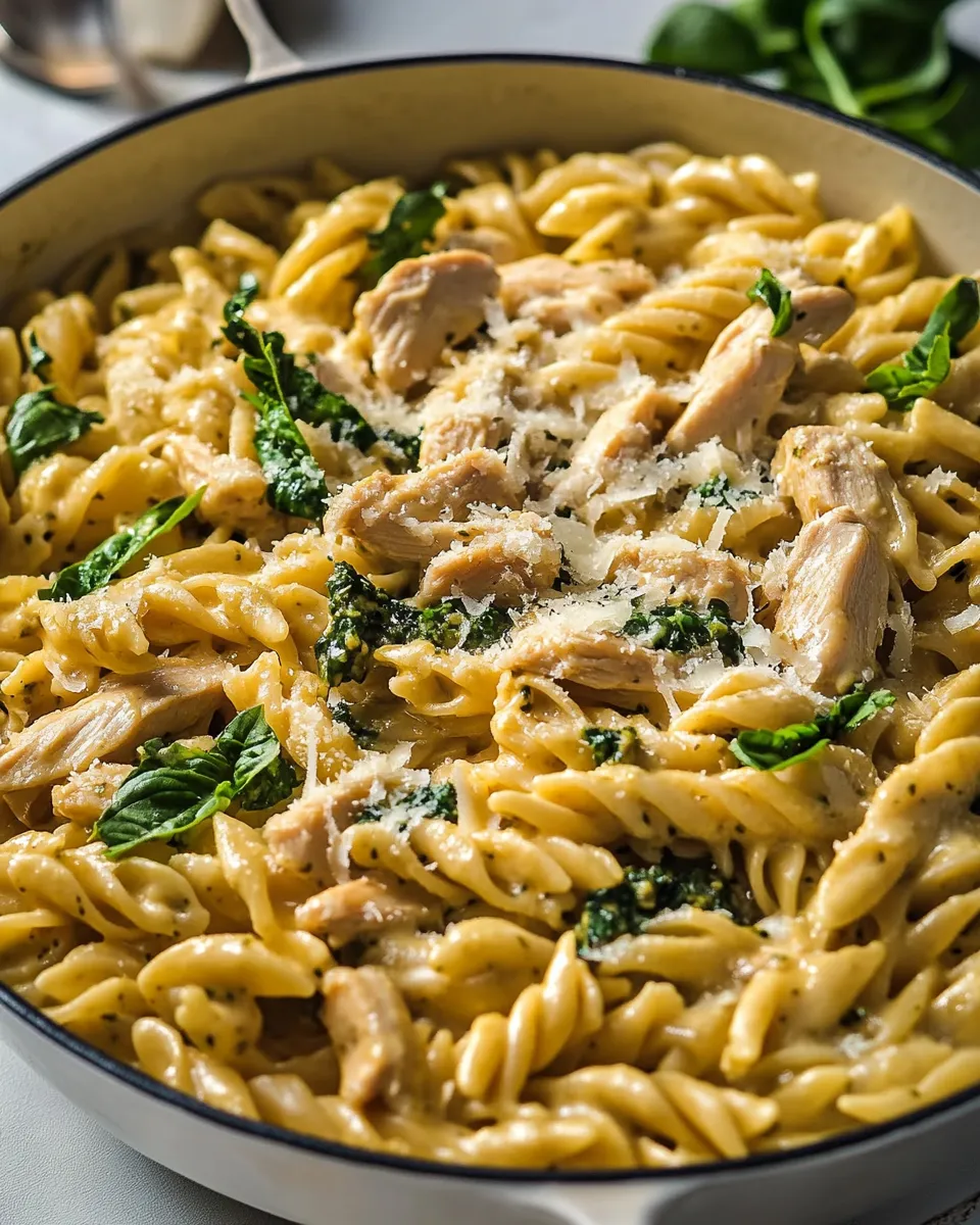 Easy One Pot Chicken Caesar Pesto Pasta. recipe photo