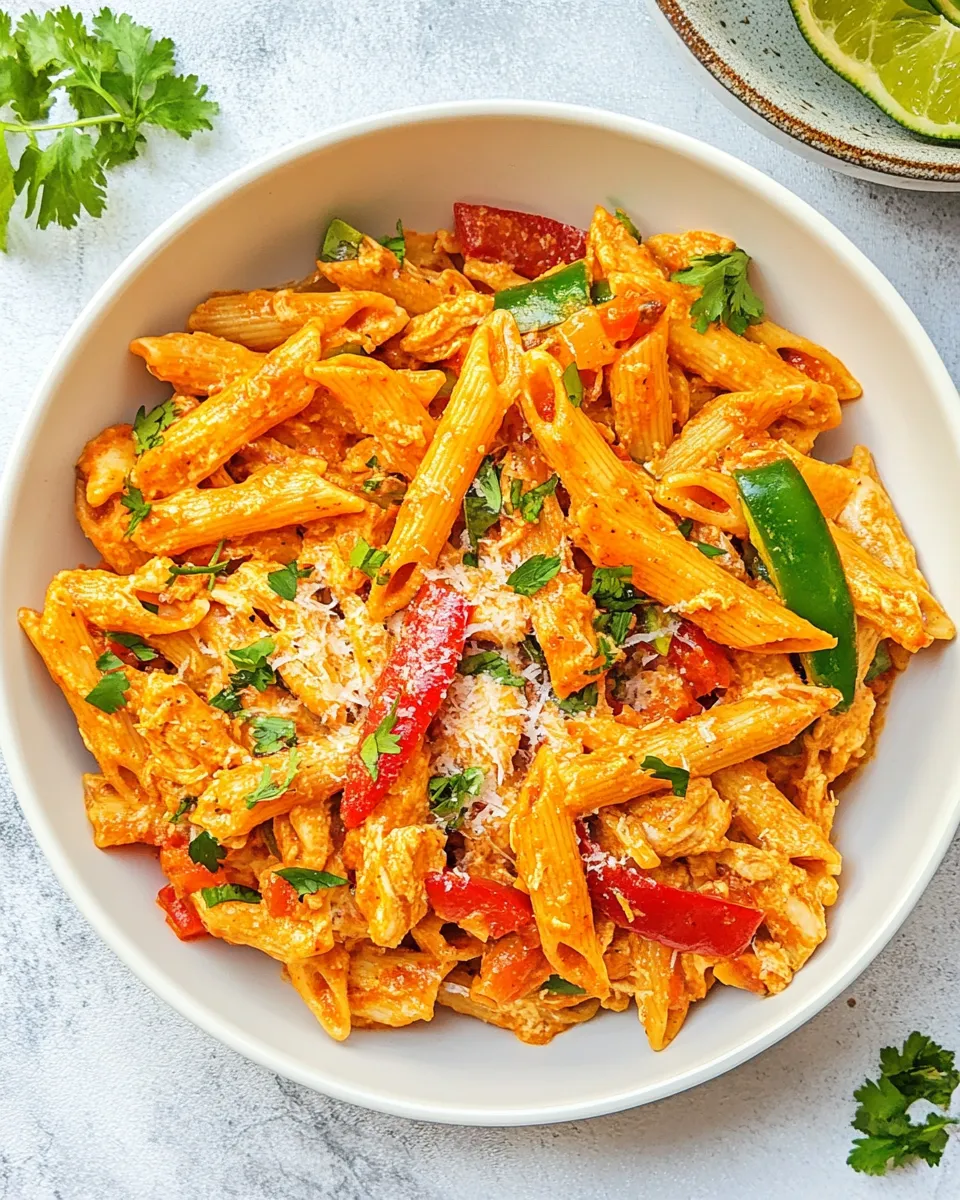 Quick One Pot Chicken Fajita Pasta shot