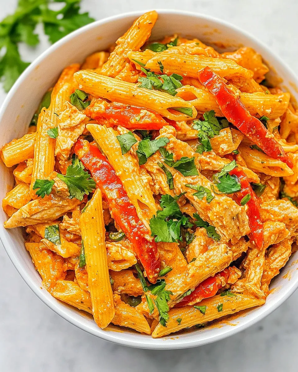 Homemade One Pot Chicken Fajita Pasta plate image