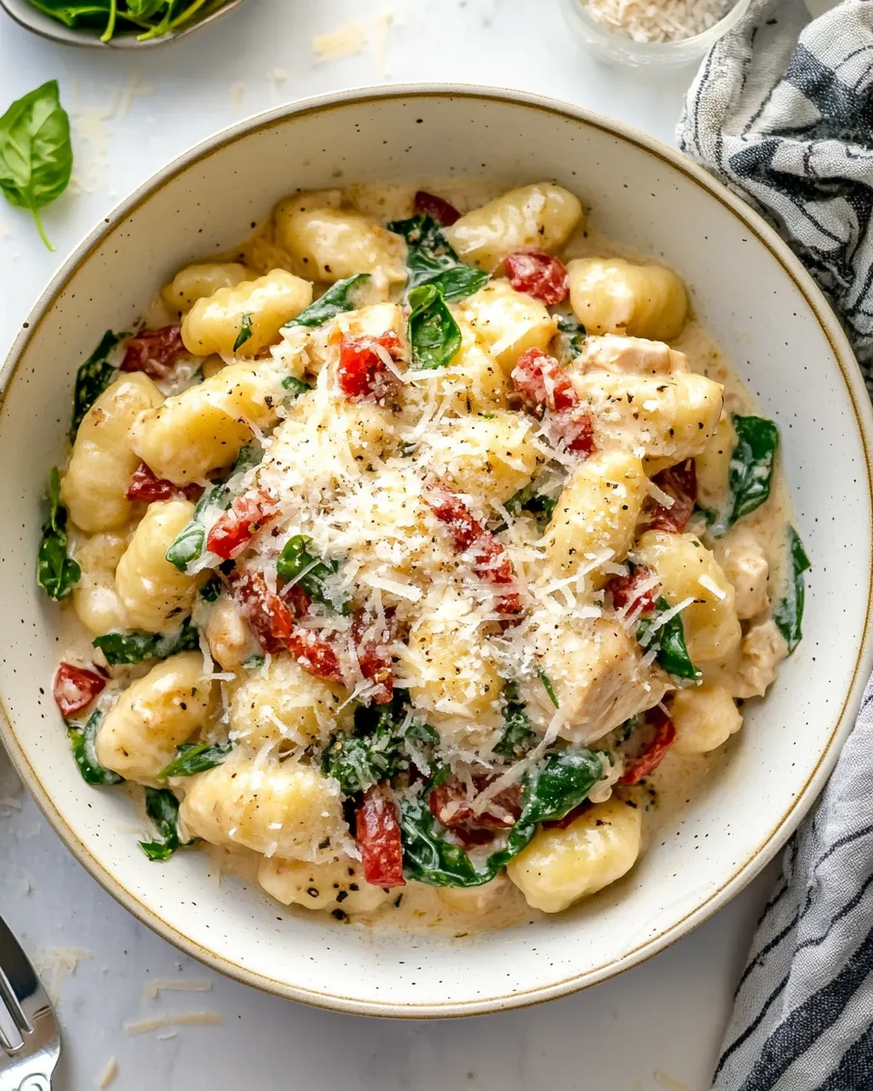 Quick One Pot Chicken Florentine Gnocchi recipe photo
