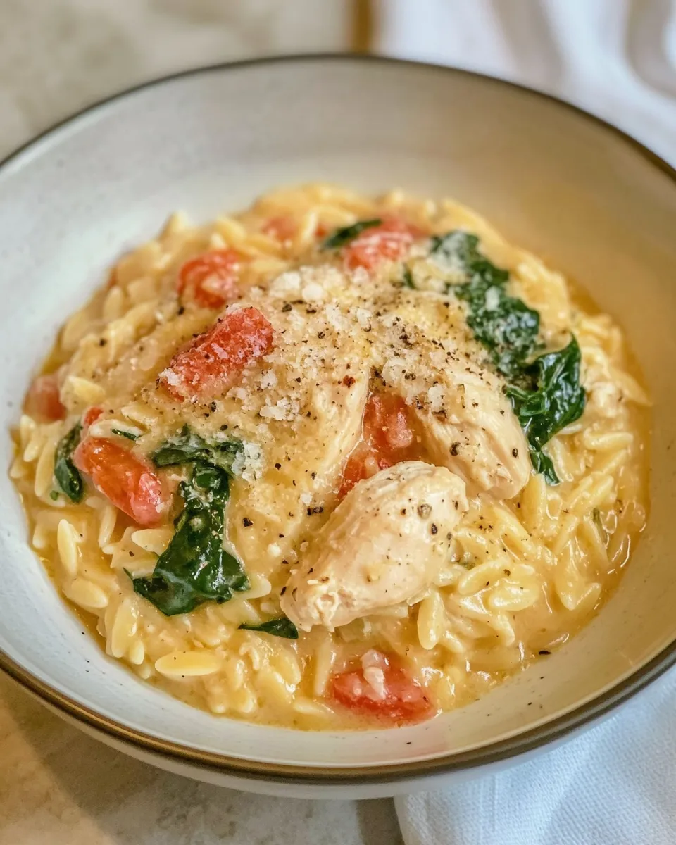 Best One Pot Chicken and Orzo Recipe shot