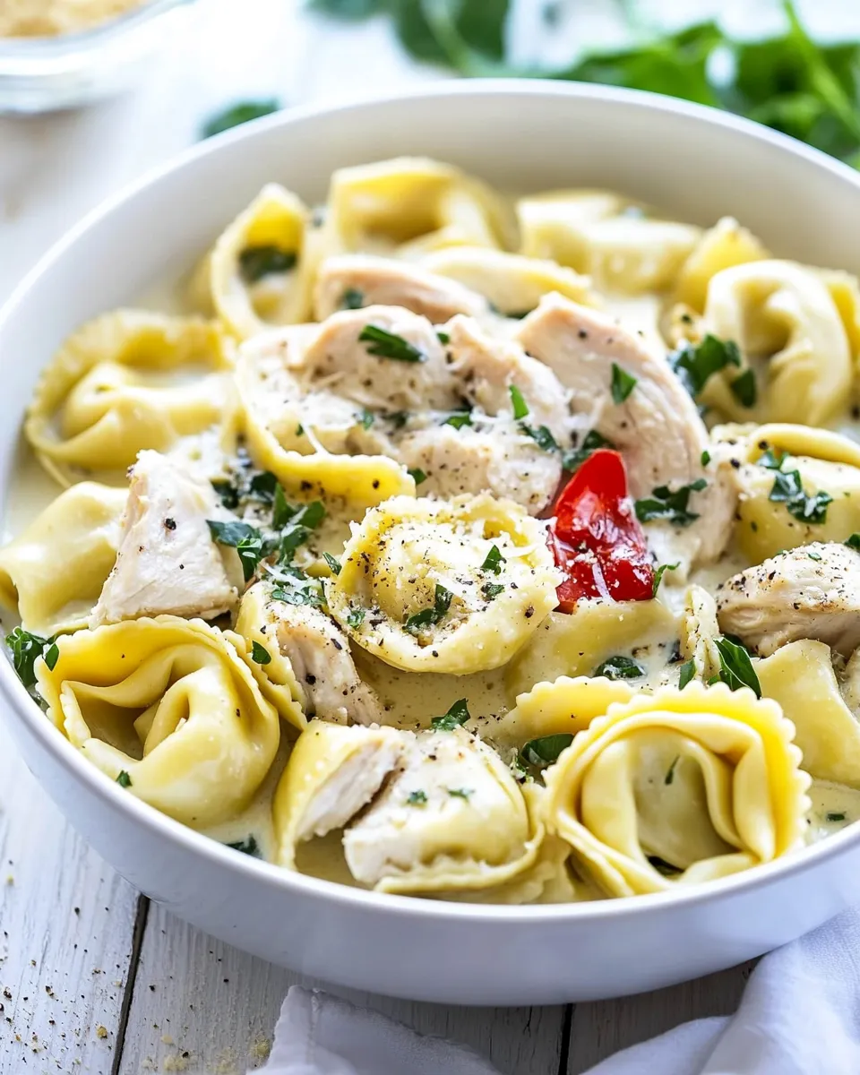 Quick One Pot Creamy Parmesan Chicken Tortellini recipe photo