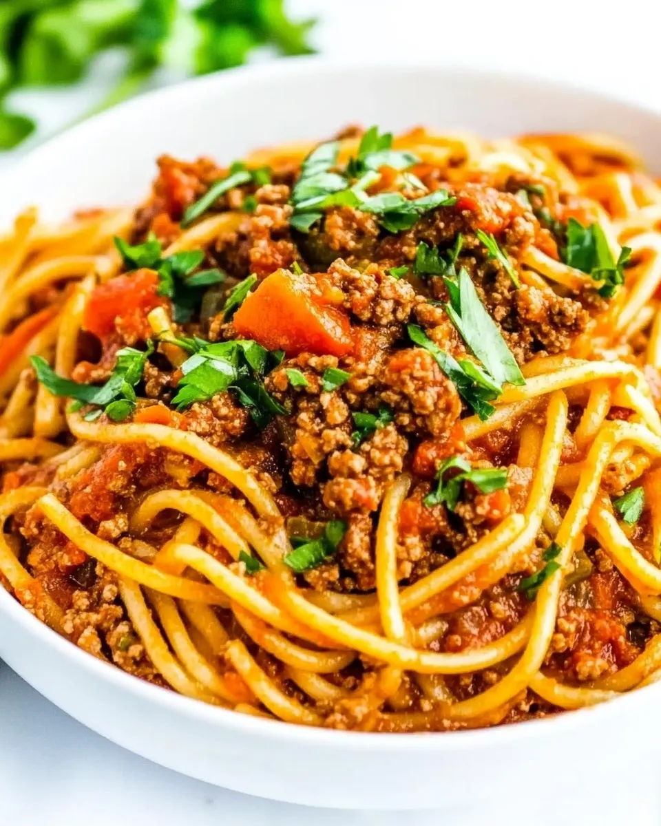 Healthy One Pot Ground Turkey Spaghetti dish photo