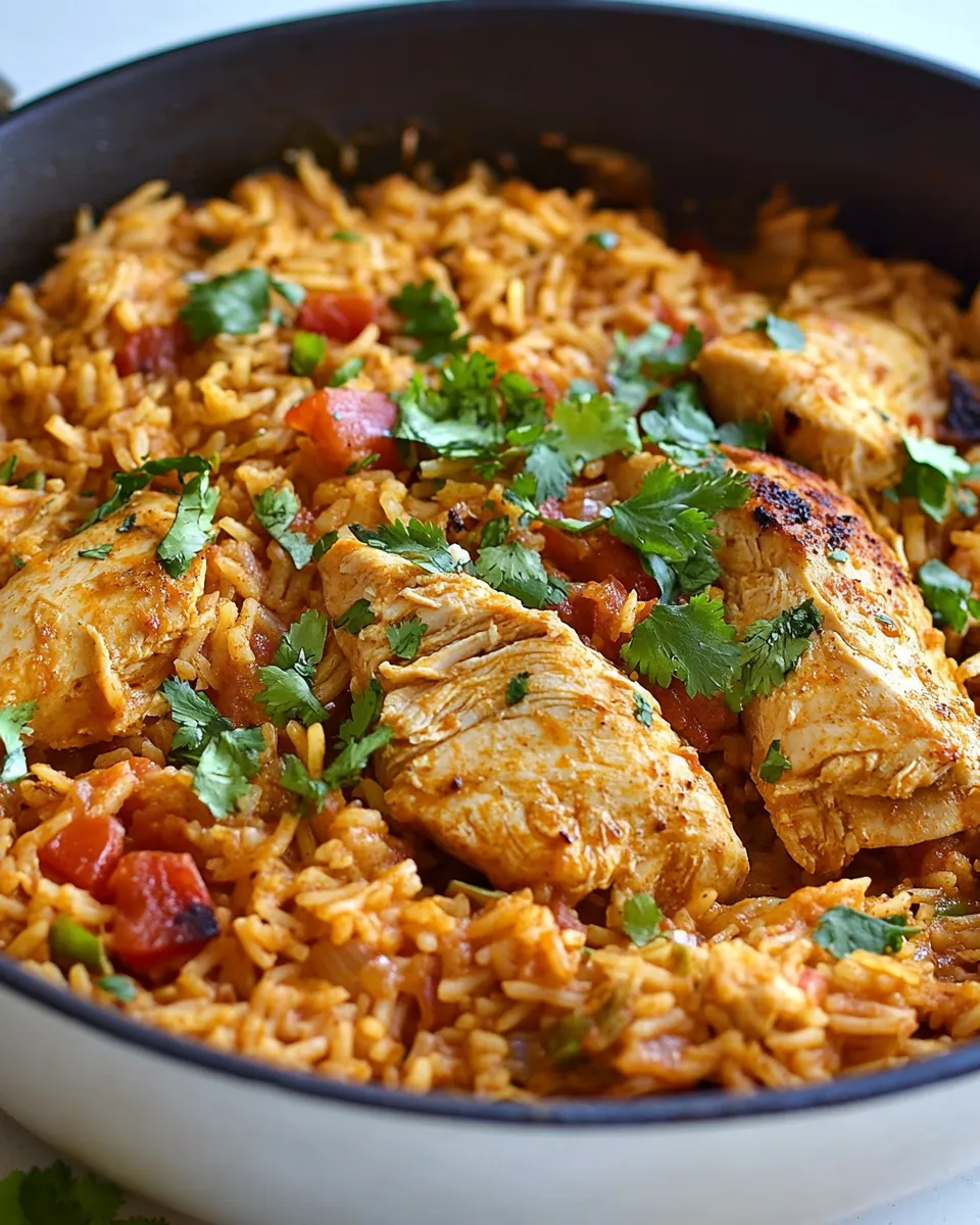 Easy One Pot Mexican Chicken & Rice food shot